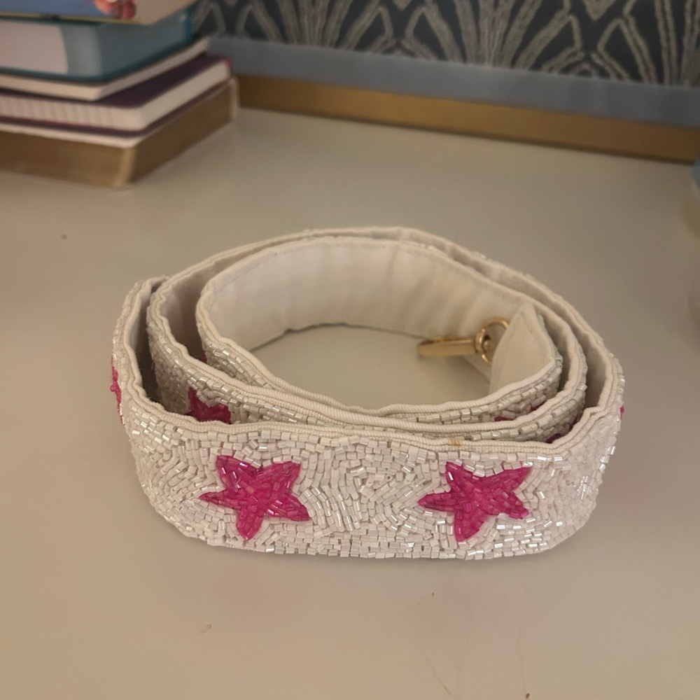 Pink Star Embellished Beaded Strap